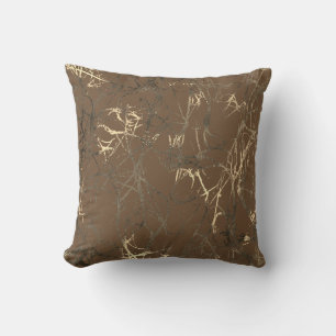 Almofada Natureza Abstrato Bronze Madeira Sepia Dourada Pro
