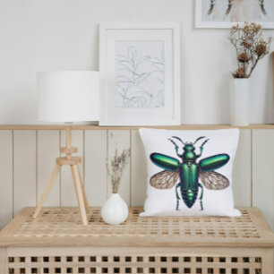 Almofada Natureza Iridescente do Besouro Jewel Inspirada na