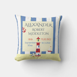 Almofada Náutica Bebê Stats Boy Blue Strips