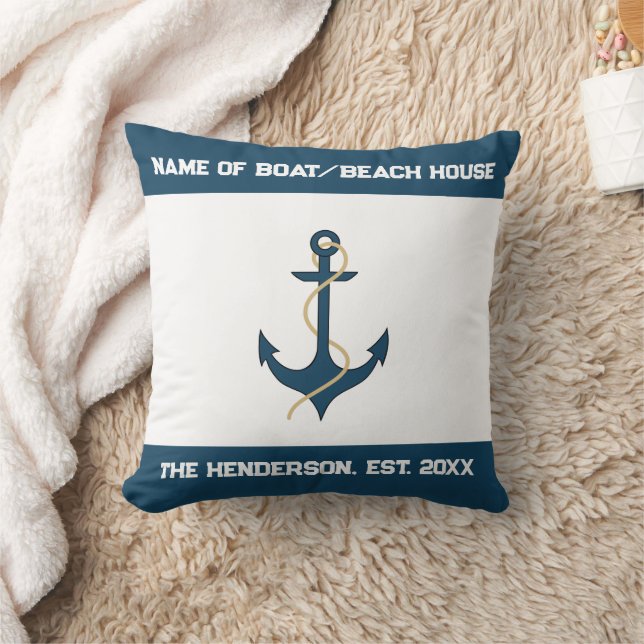 Almofada Nautical Anchor Custom Throw Pillow (Cobertor)