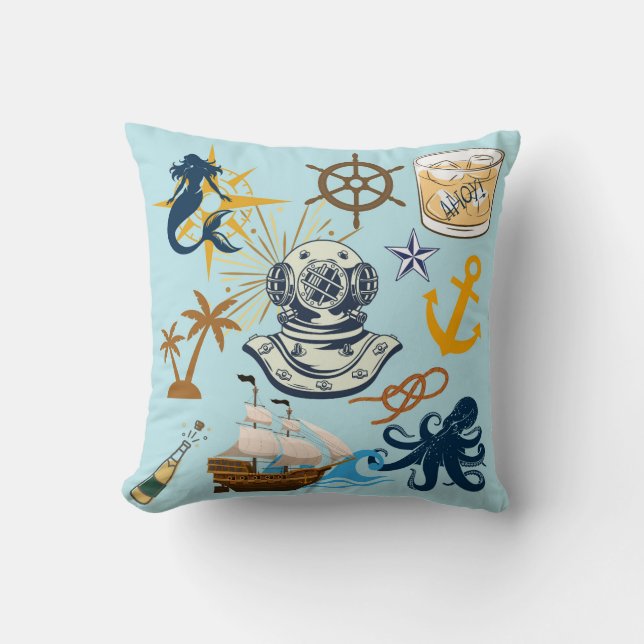 Almofada  Nautical Bachelor Party (Frente)