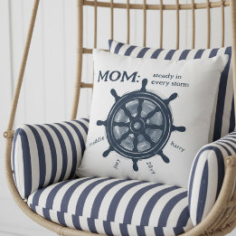 Almofada Nautical Mom Steady Helm Family Names