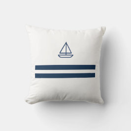 Almofada Nautical Stripe Sailboat