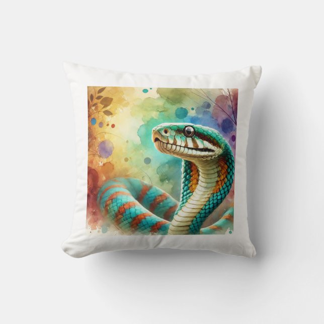 Almofada Nauyaca Snake 050824AREF122 - Watercolor (Frente)