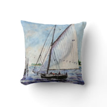 Navigação ao longo da aguarela dos veleiros das