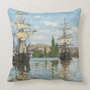 Almofada Navios de Claude Monet que montam no Seine em