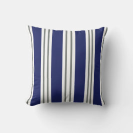 Almofada Navy Blue and White Coastal Stripes