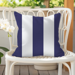 Almofada Navy Blue and White Vertical Awning Stripes