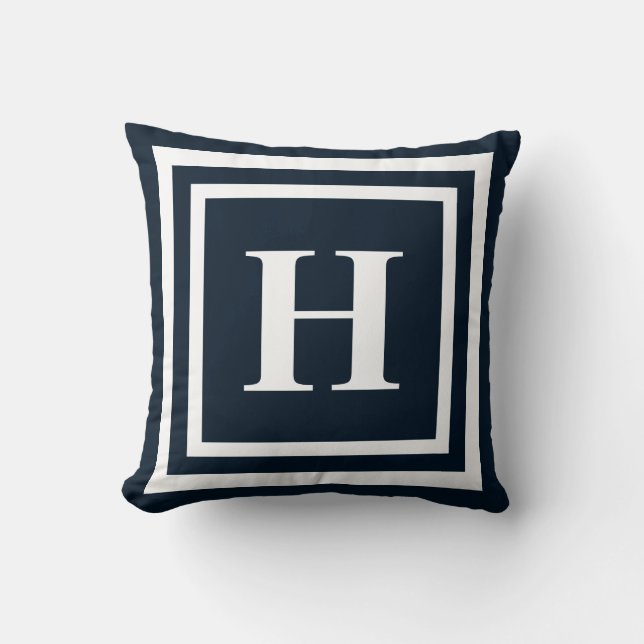 Almofada Navy Blue Monogram (Frente)
