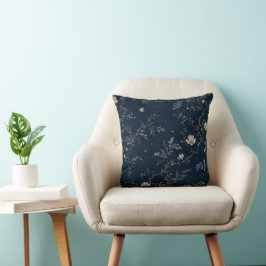 Almofada Navy Celestial Midnight Garden Floral Cushion