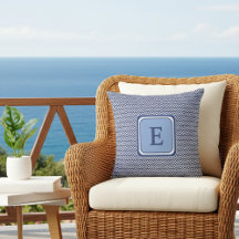 Navy Geometric Chevron Monogram Design