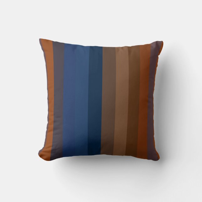 Almofada Navy & Rust Vertical Stripes (Frente)