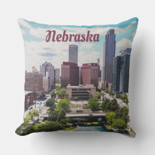 Almofada Nebraska City Skyline Omaha