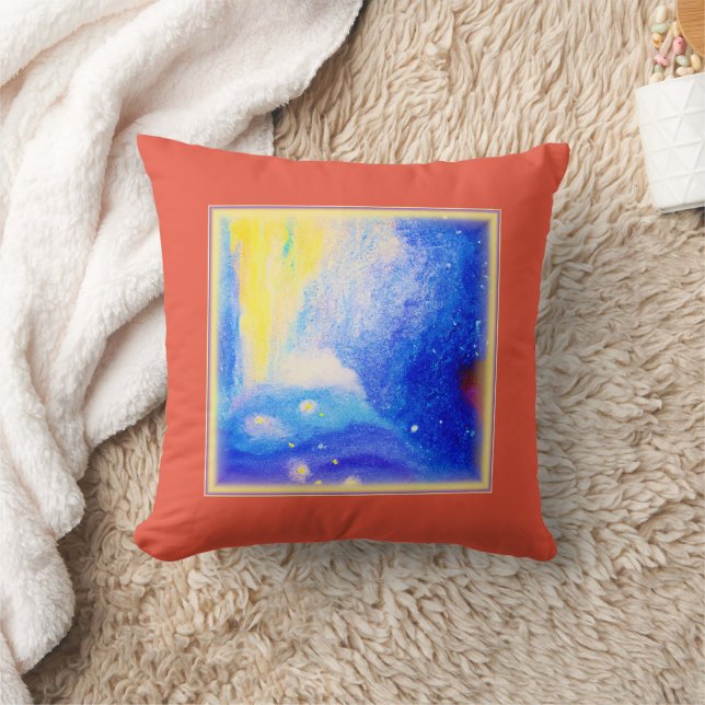 Almofada Nebula é azul, amarelo e branco leitoso. Comprar A (Cobertor)