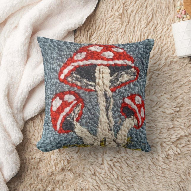 ALMOFADA NEEDLE PUNCH MUSHROOM PILLOW DESIGN (Cobertor)