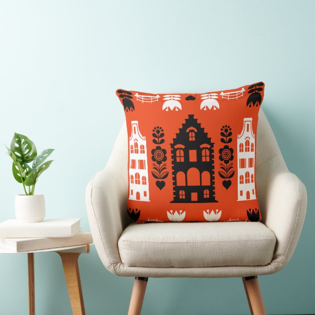 Almofada Neerlandês Folk Art Impressão (Cadeira)