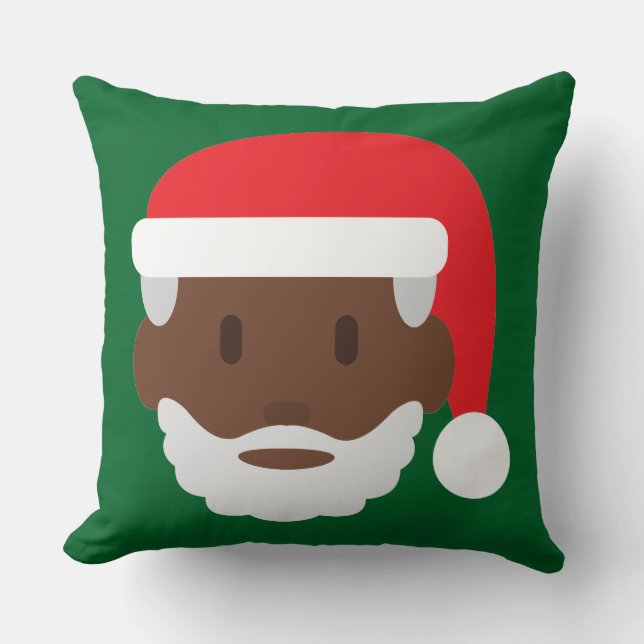 Almofada negro santa claus emoji (Frente)