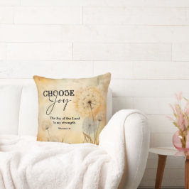 Almofada Nehemiah 8:10 Alegria do Senhor Bíblia Dandelion