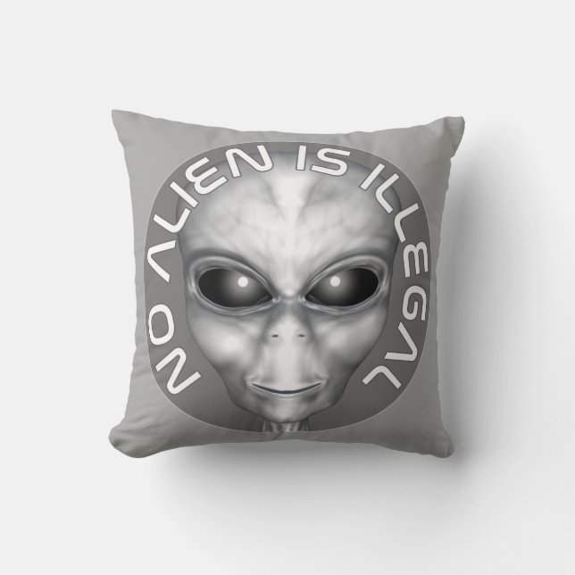 Almofada Nenhuma Alienígena É Ilegal (Frente)
