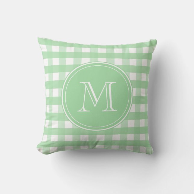 Almofada Neo Mint Green e White Gingham (Frente)
