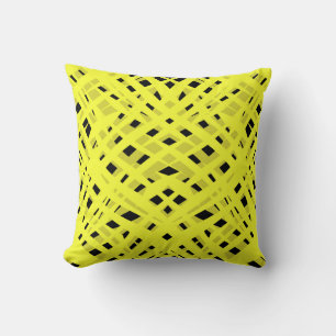 Almofada Neon, abstrato, preto, amarelo