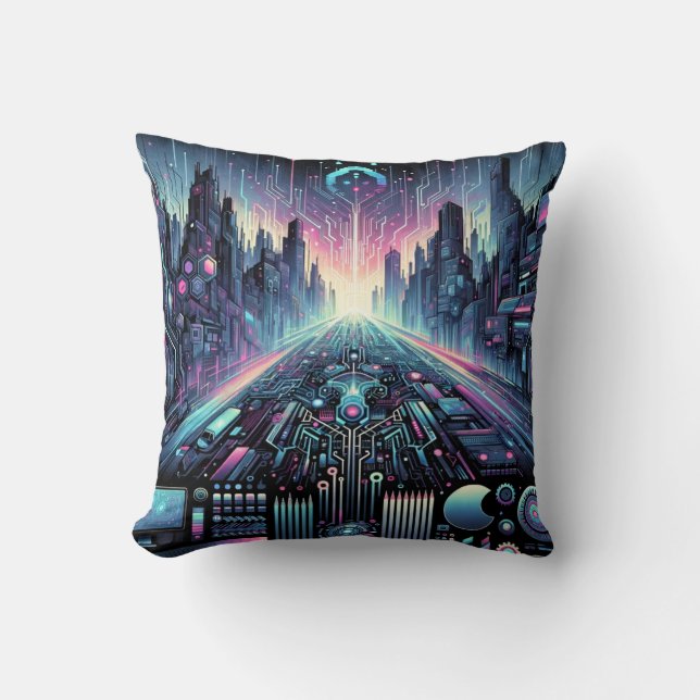 Almofada Neon Cyberworld (Frente)