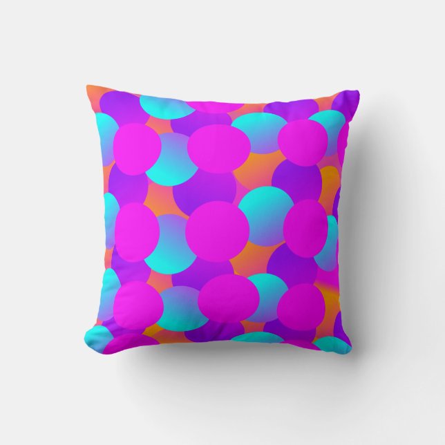 Almofada Neon Dots Kids Bubbles Ombre Patterno (Frente)