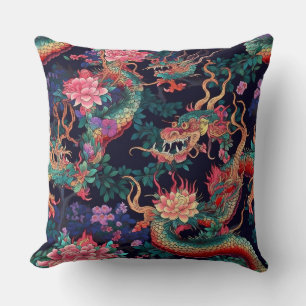 Almofada Neon Dragon e Flowers