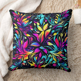 Almofada Neon Floral Burst Art