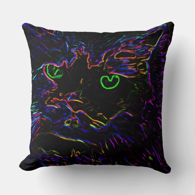 Almofada Neon Glow Cat (Frente)