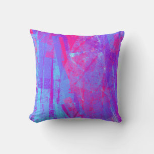 Almofada Neon Pink & Aqua Blue Abstrato