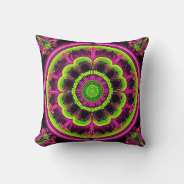 Almofada Neon Pink E Green Kaleidoscope Design