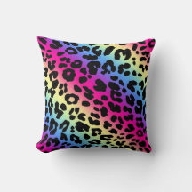 Neon Rainbow Leopard Pattern Impressão