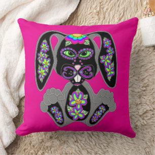 Almofada Neon Rainbow Sugar Skull Bunny