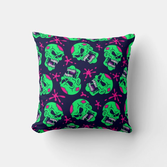 Almofada Neon Zombie Skulls (Frente)