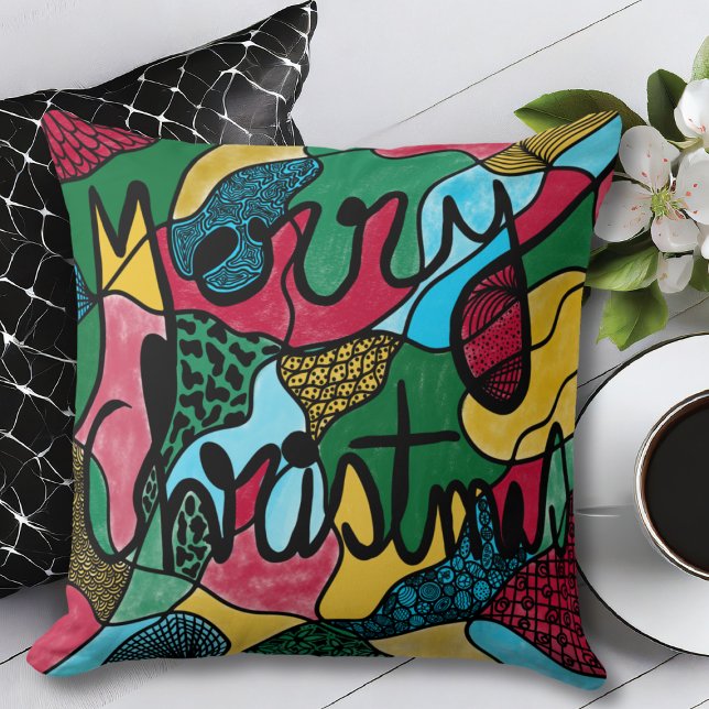 ALMOFADA NEUROGRÁFICO E LINHA PRETA DO NATAL DE MERRÍCULA (Criador carregado)