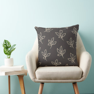 Almofada Neutral Throw Pillow | Modern Leaf Cushion