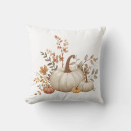 Almofada Neutral White Pumpkin Fall Decorative Pillow