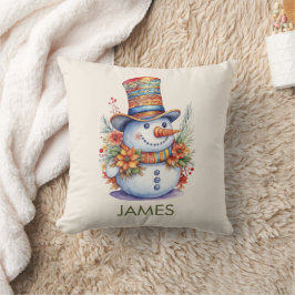 Almofada Neve Colorida em Padrão de Aquarela Que Festivo