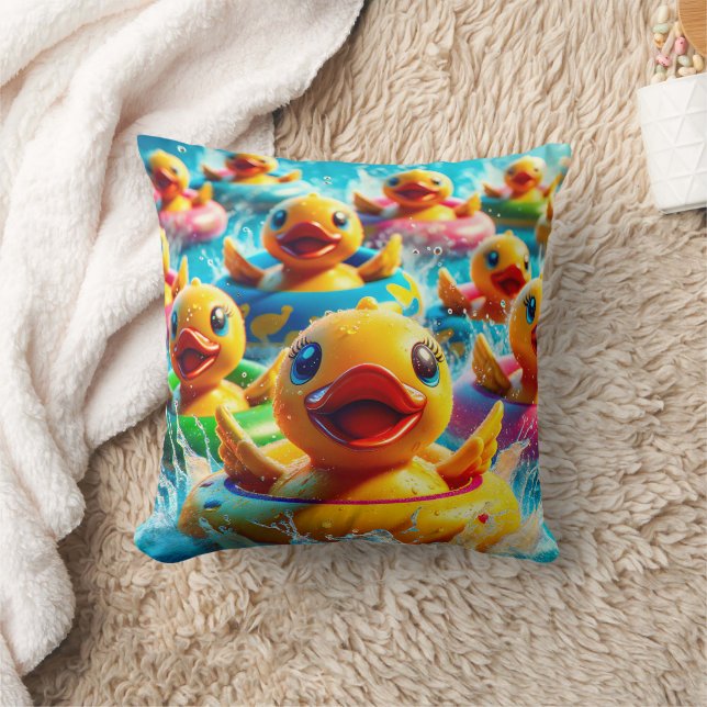 Almofada "New Braunfels Tx: Tubing Duckies on the Comal" (Cobertor)