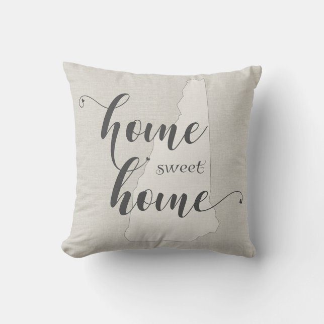 Almofada New Hampshire - Home Sweet Home Burlap look (Frente)