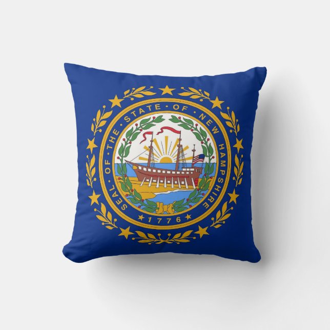 Almofada New Hampshire State Flag American MoJo Travesseiro (Frente)