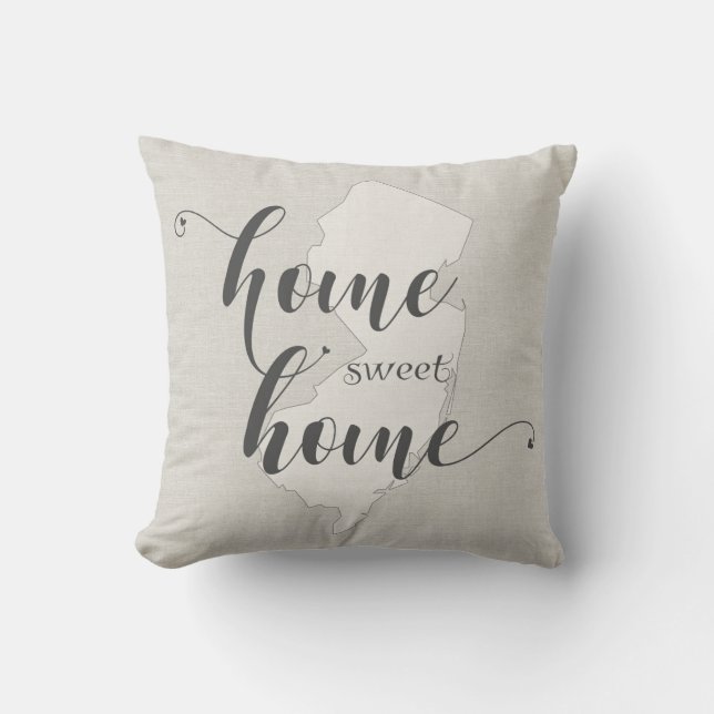 Almofada New Jersey - Home Sweet Home Burlap-look (Frente)