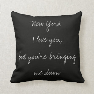 Almofada New York eu te amo, travesseiro decorativo preto