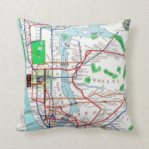 Almofada New York: Metro Mapa, 1940