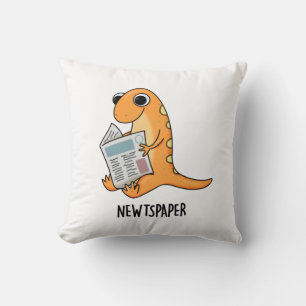 Almofada Newspaper Funny Newt Pun