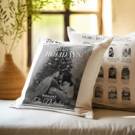 Almofada Newspaper What A Year Black White Photo Christmas
