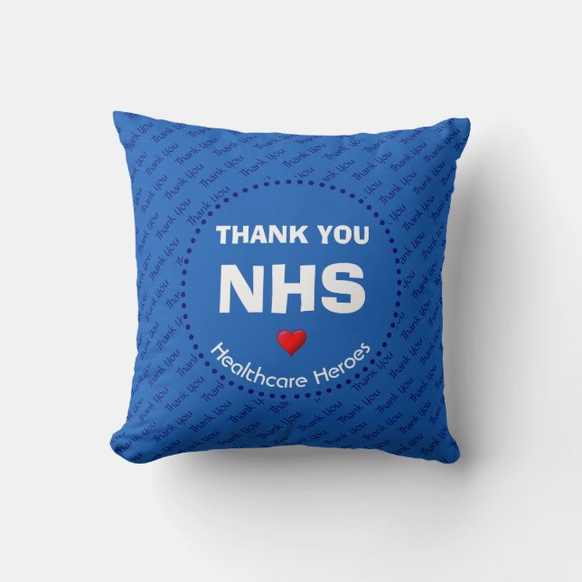 Almofada NHS Obrigado Heroínas da Saúde PERSONALIZÁVEIS (Frente)
