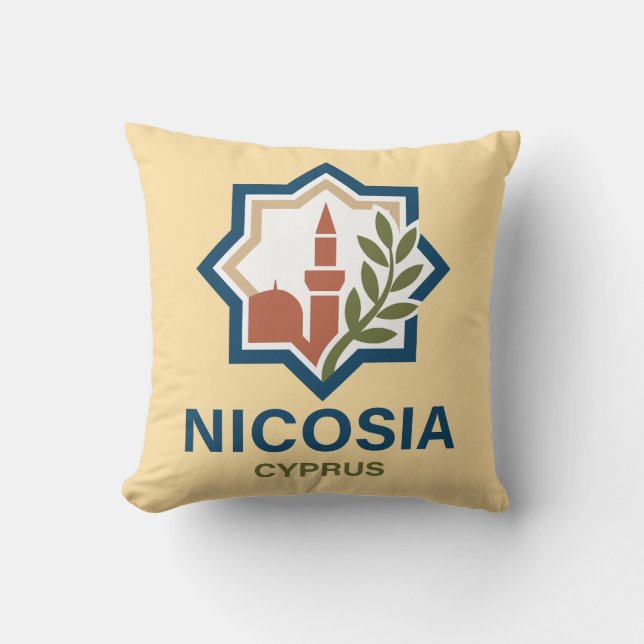 Almofada Nicosia Chipre Mediterrâneo (Frente)