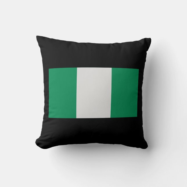 Almofada Nigéria com bandeira nigeriana (África Ocidental) (Frente)